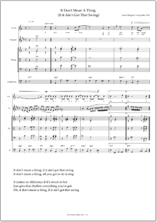 It Don't Mean A Thing Sheet Music